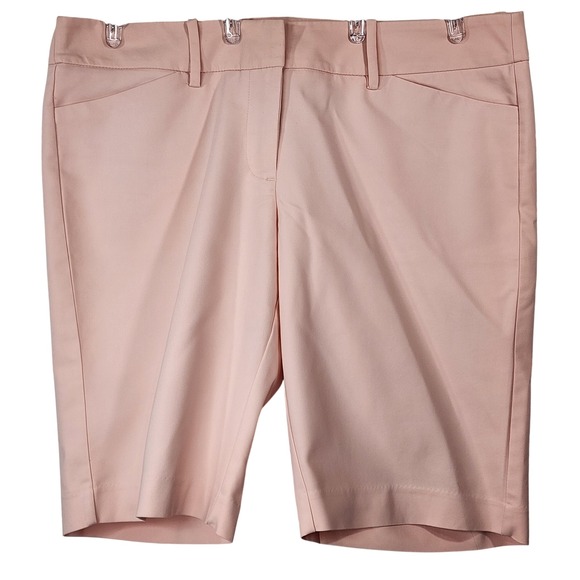 Mossimo Womens Peach Stretch Bermuda Shorts Size 12 Cotton Blend Knee Length EUC - Picture 4 of 5